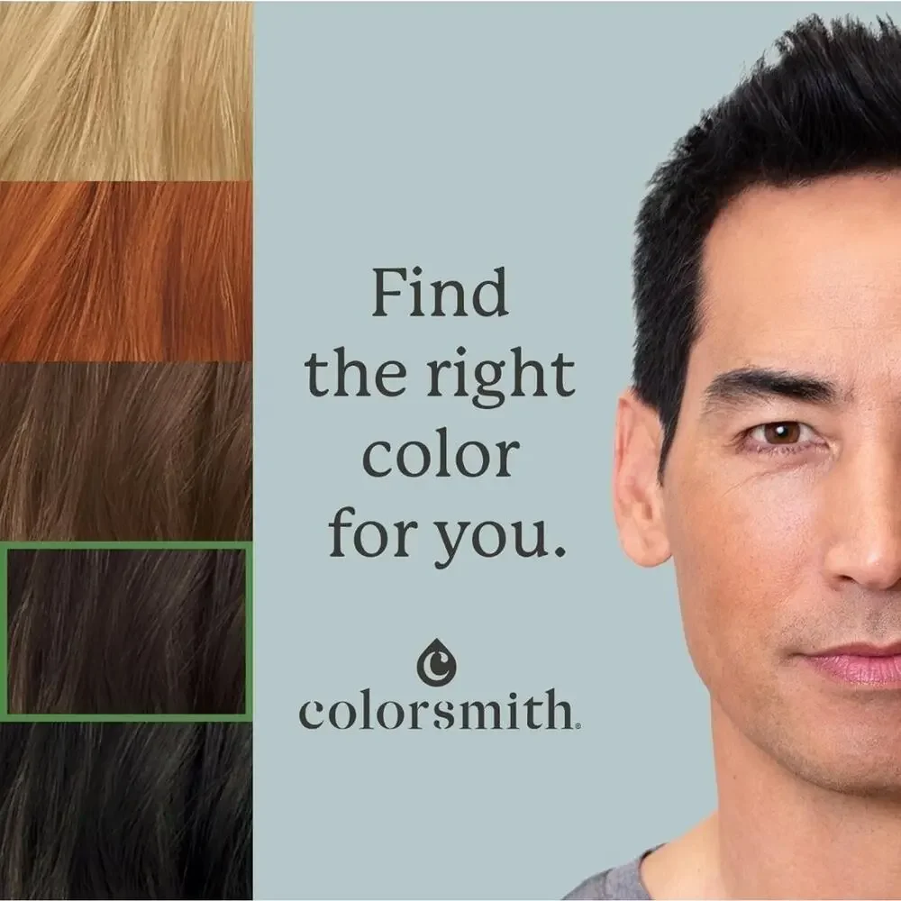 Colorsmith Hair & Beard Full Gray Coverage 2 pack, Dark Ash Brown, Permanent Dye